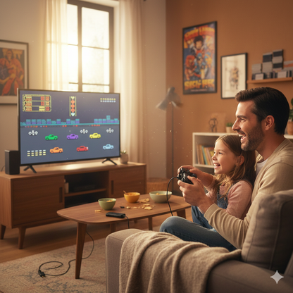 Padre e hija jugando